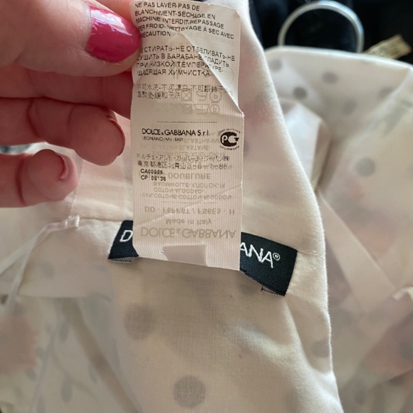 Dolce and Gabbana AUTHENTIC Designer Cotton Floral and Polka Dot Dress Luxury - Picture 6 of 8